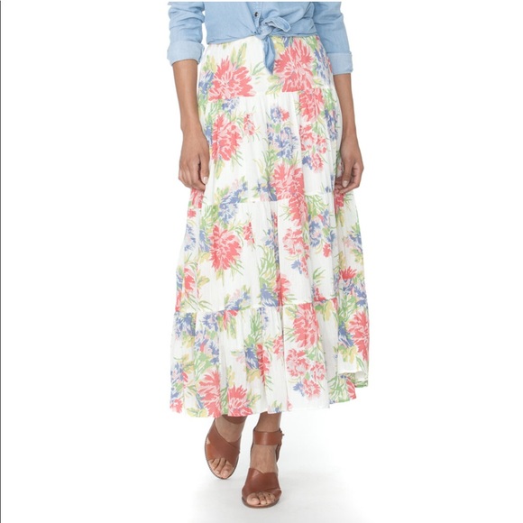Chaps Dresses & Skirts - Chaps Tiered Floral Skirt Maxi